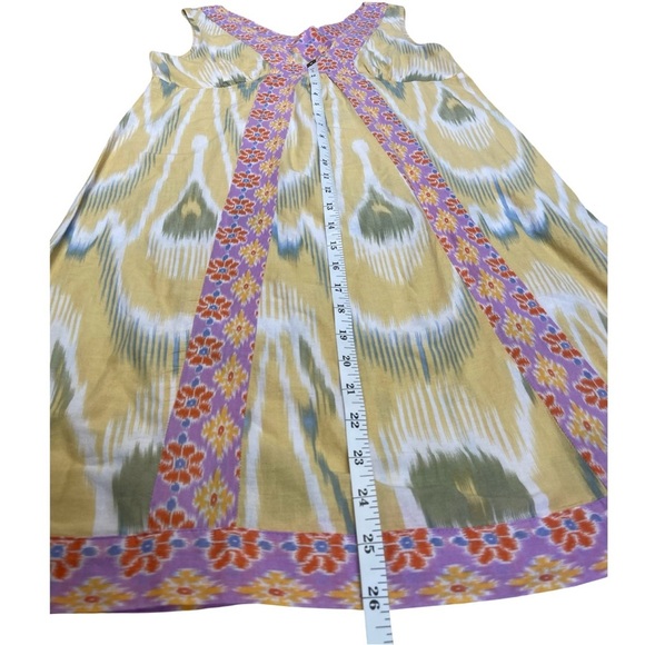 Lilka for Anthropologie Ikat Floral Print Sleeveless Cotton Dress - Size XS - Picture 6 of 9